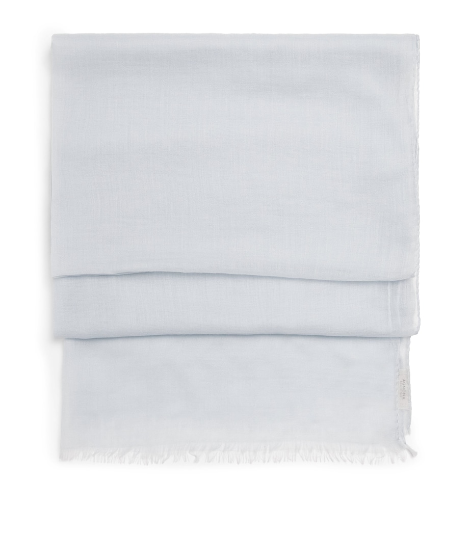 Agnona Cashmere Nuvola Scarf Lght Blue/bleach Image 1