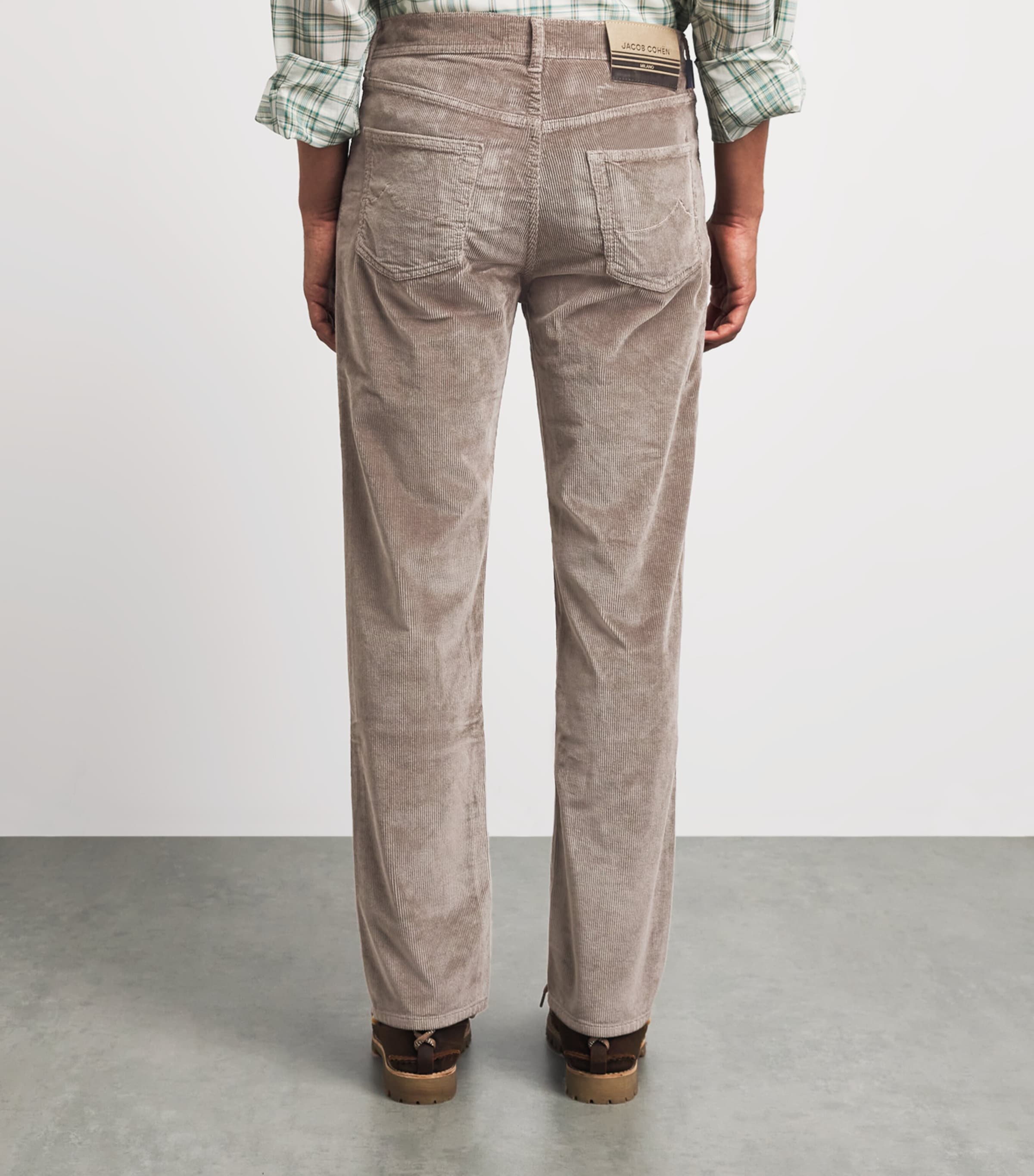 Jacob Cohën Mens Corduroy Edo Straight-Fit Chinos Elephant Grey Image 5