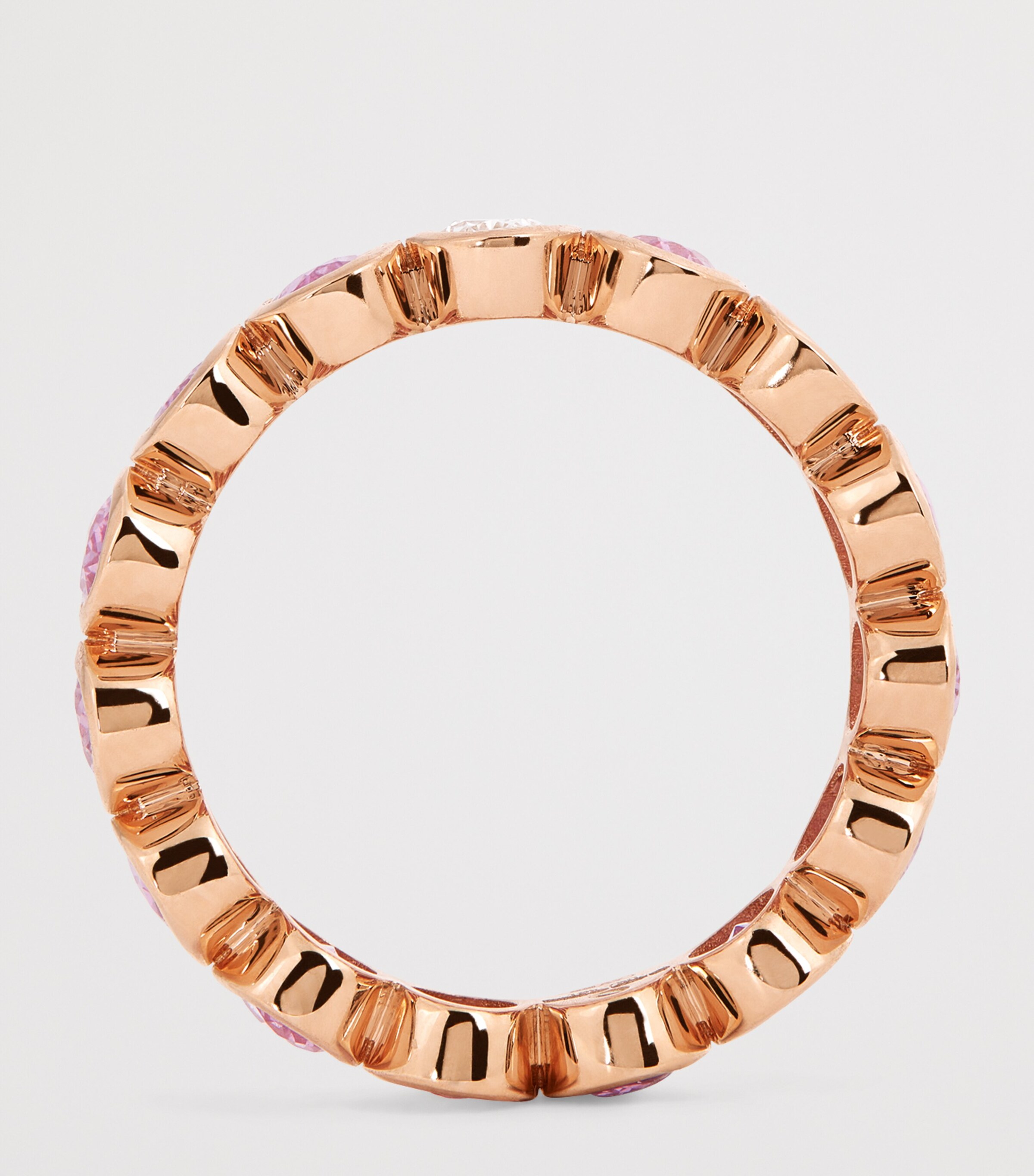 SHAY Rose Gold, Diamond and Sapphire Eternity Ring Rose Gold Image 3