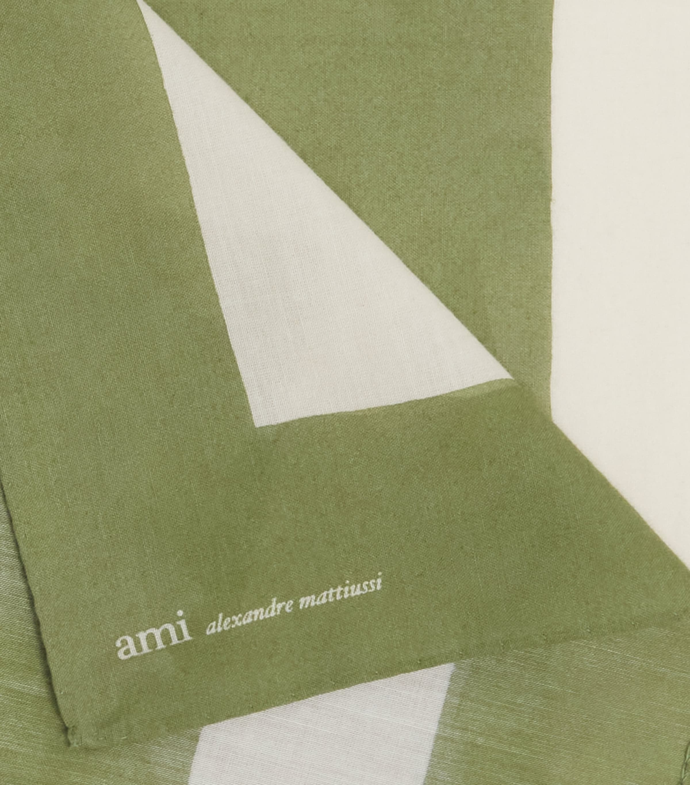 AMI Paris Cotton Ami de Coeur Scarf Matcha Image 5