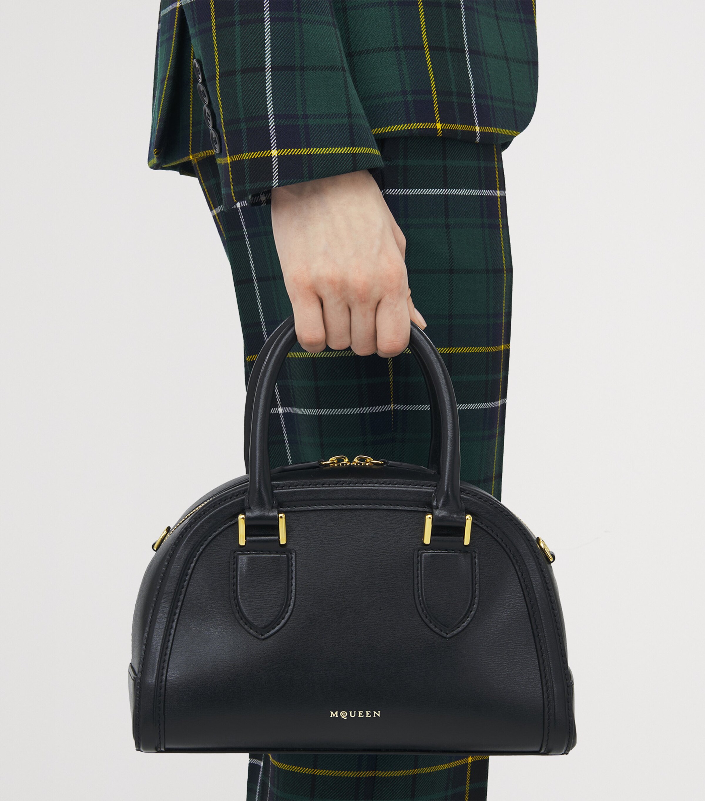 McQueen Small Leather Birdee Boston Cross-Body Bag Image 6