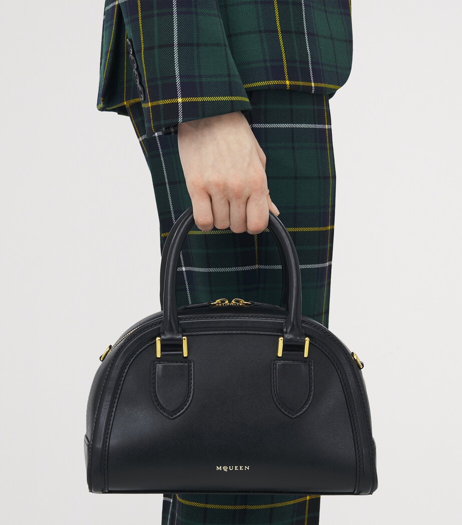 McQueen Small Leather Birdee Boston Cross-Body Bag Image 6
