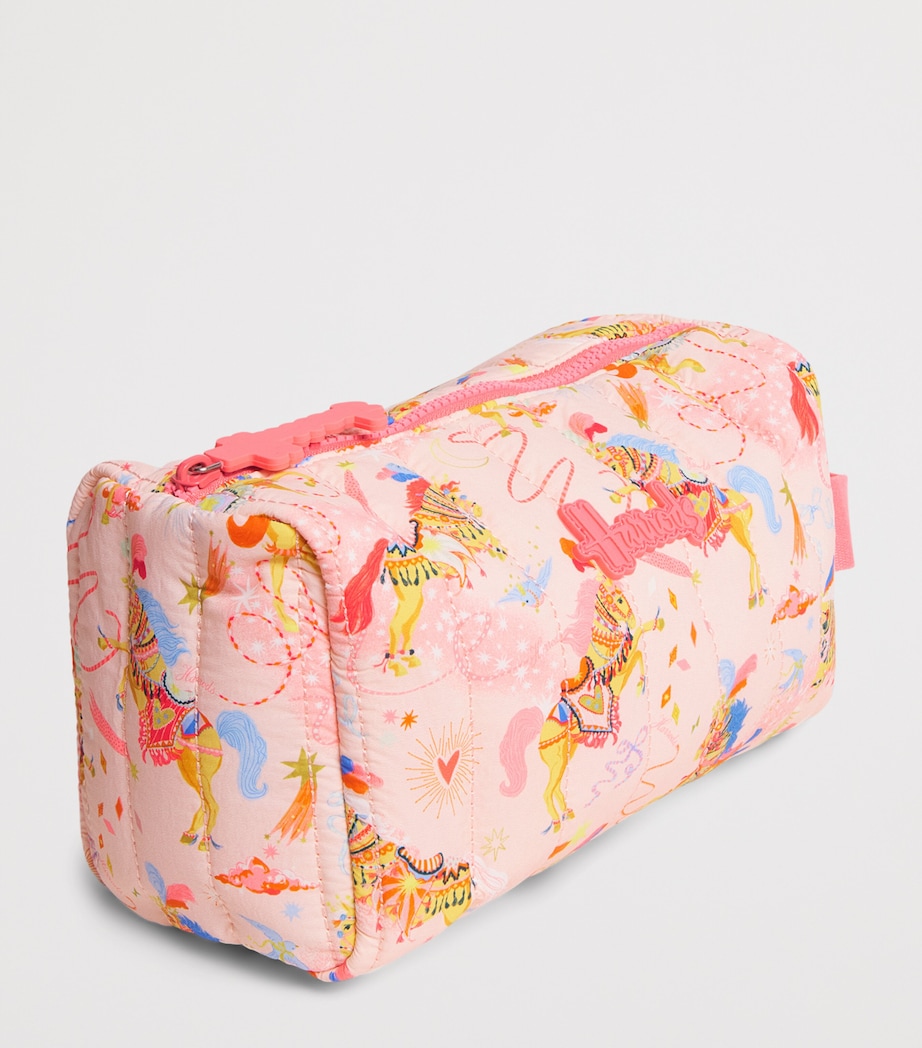 Harrods Quilted Pony Parade Wash Bag Cream Image 2