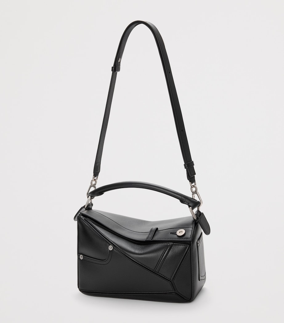 LOEWE Small Calfskin Puzzle Panta Top-Handle Bag Black Image 5