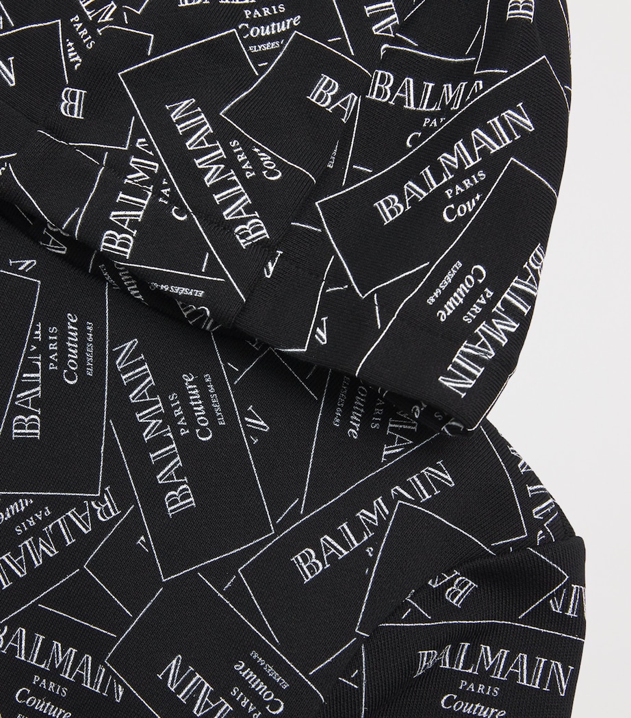 Cotton Label Print Hoodie (4-14 Years) 930BCBLACK/WHITE Image 4