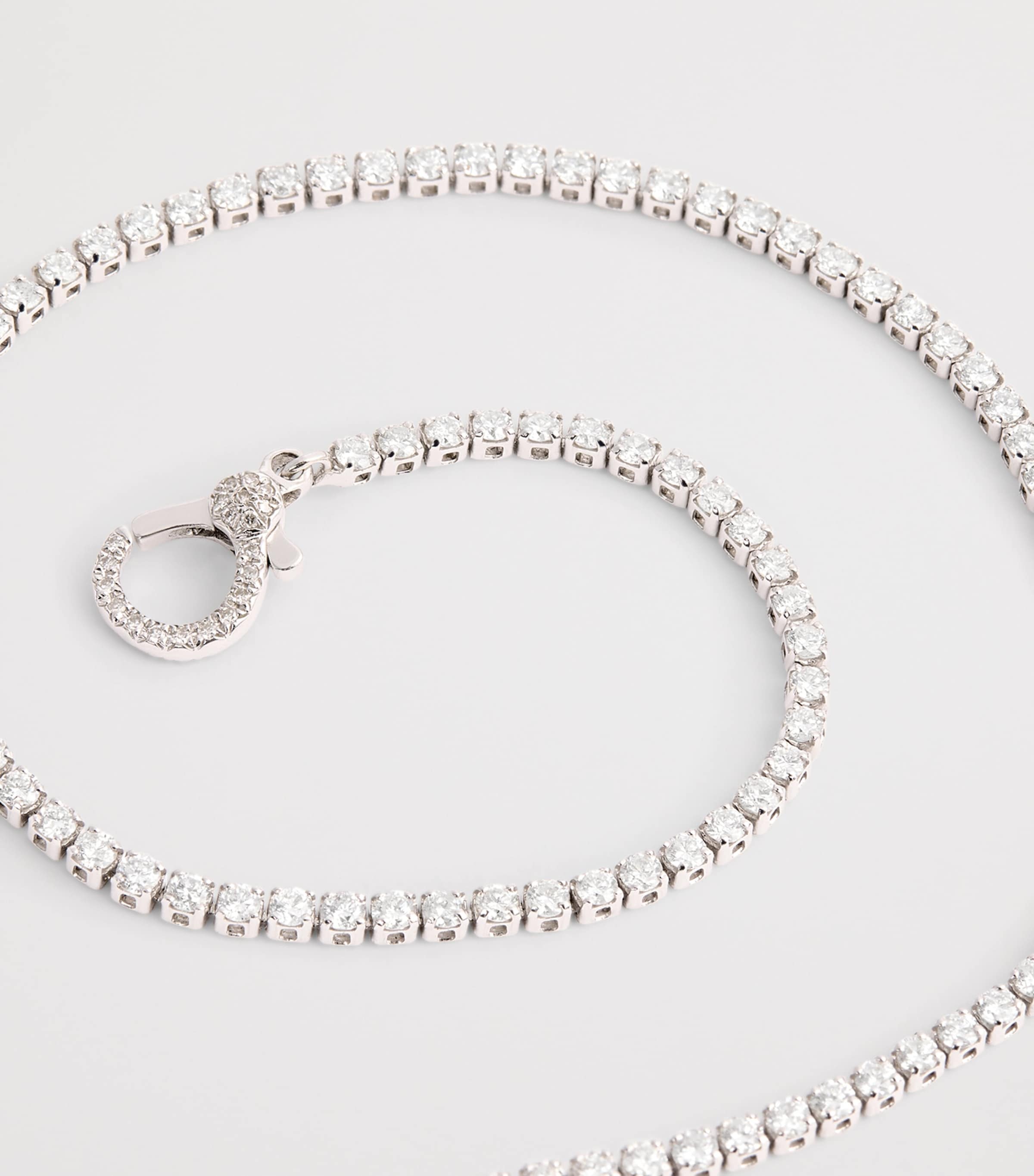 White Gold and Diamond Threads Tennis Choker WHITE GOLD Image 4