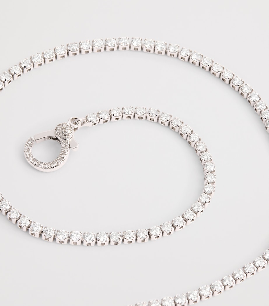 White Gold and Diamond Threads Tennis Choker WHITE GOLD Image 4