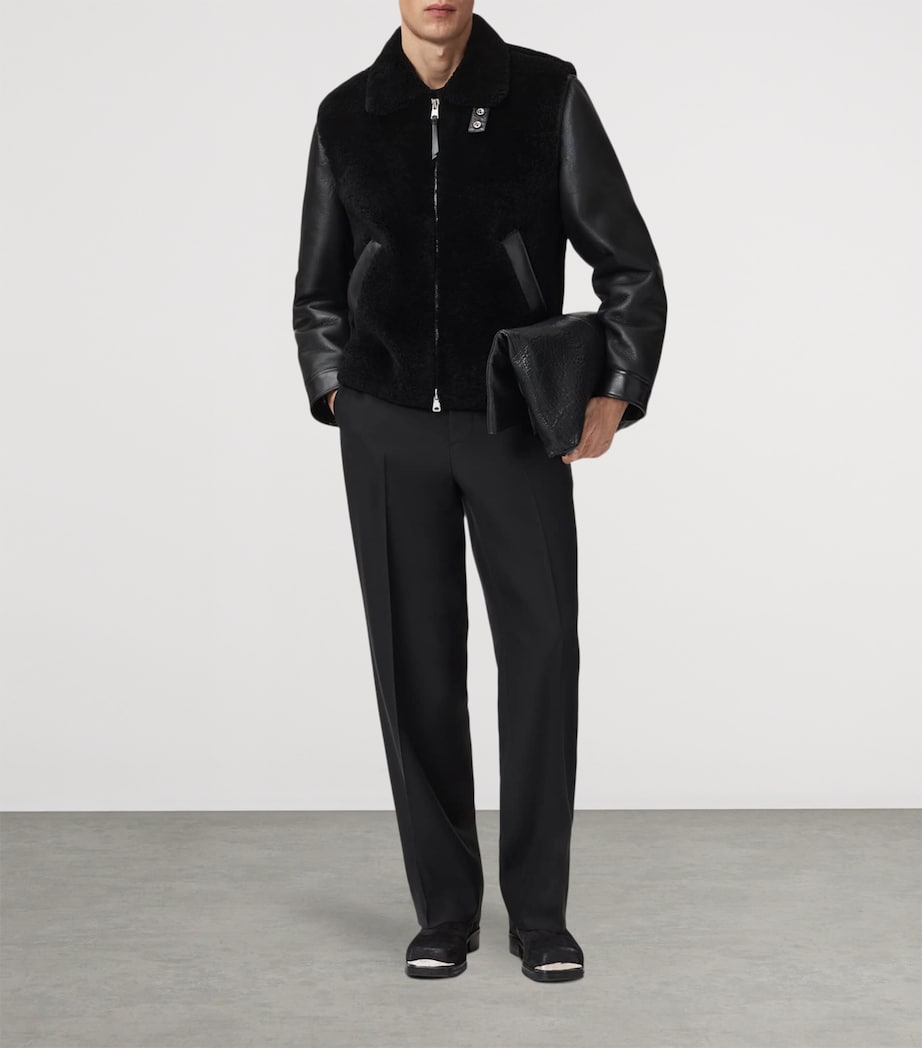 Shearling-Leather Conyer Jacket BLACK Image 3