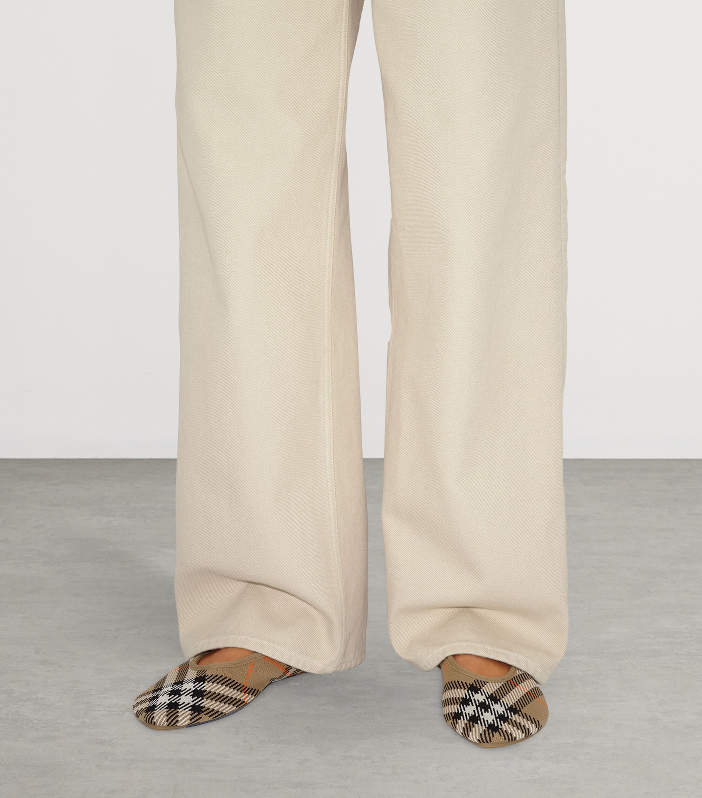 Knit Check Baby Ballet Flats SAND IP CHECK Image 3