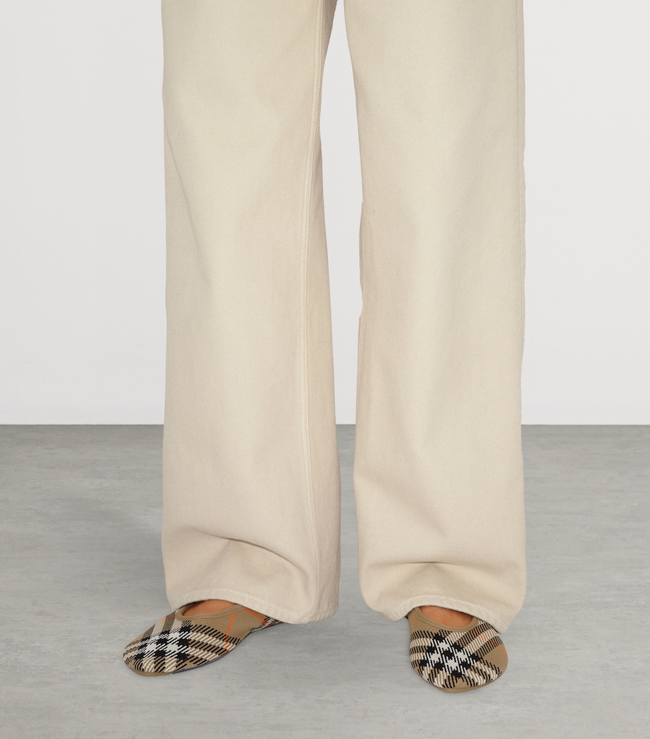 Knit Check Baby Ballet Flats SAND IP CHECK Image 3