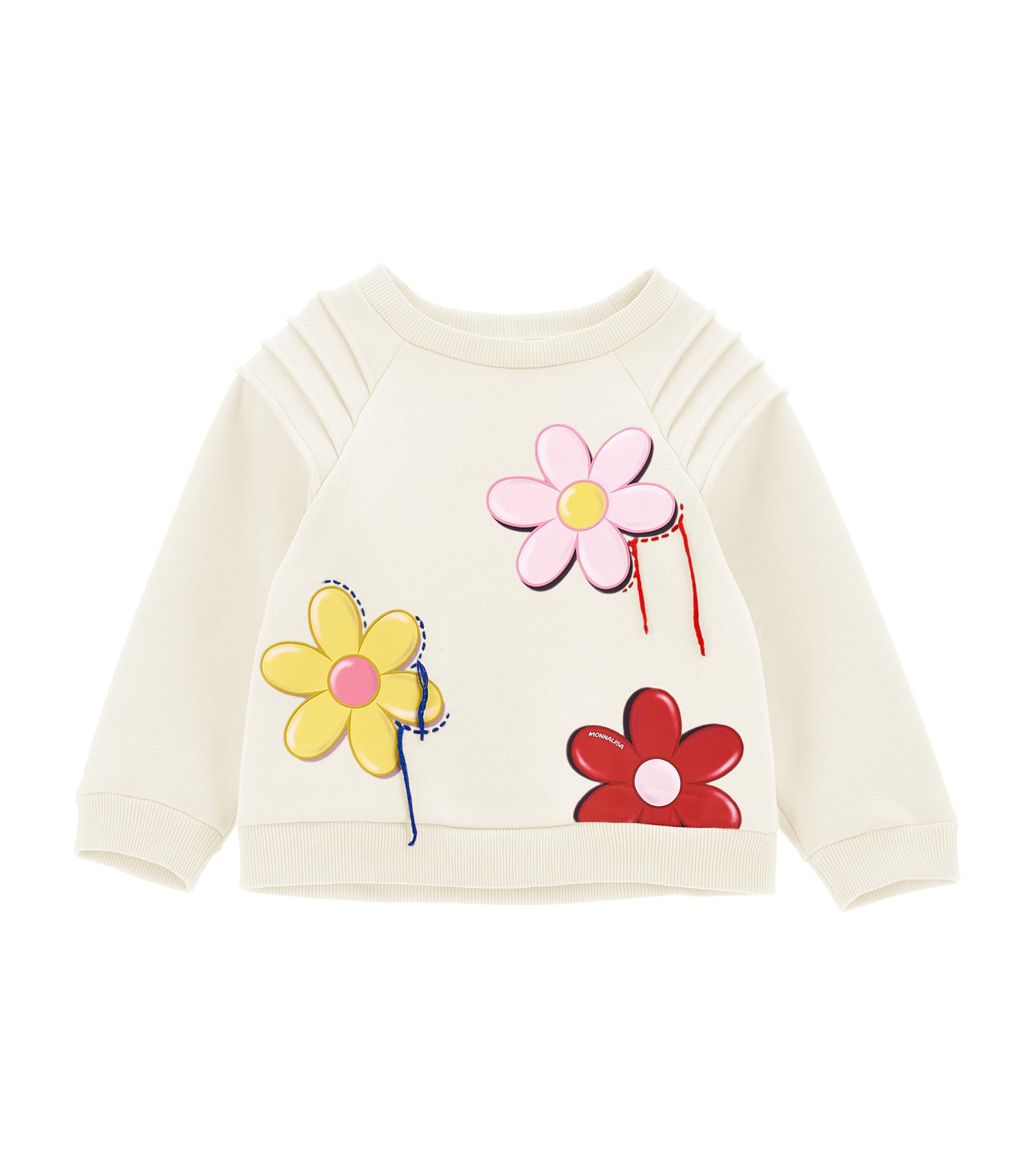 Monnalisa Kids' Floral Print Sweatshirt In White