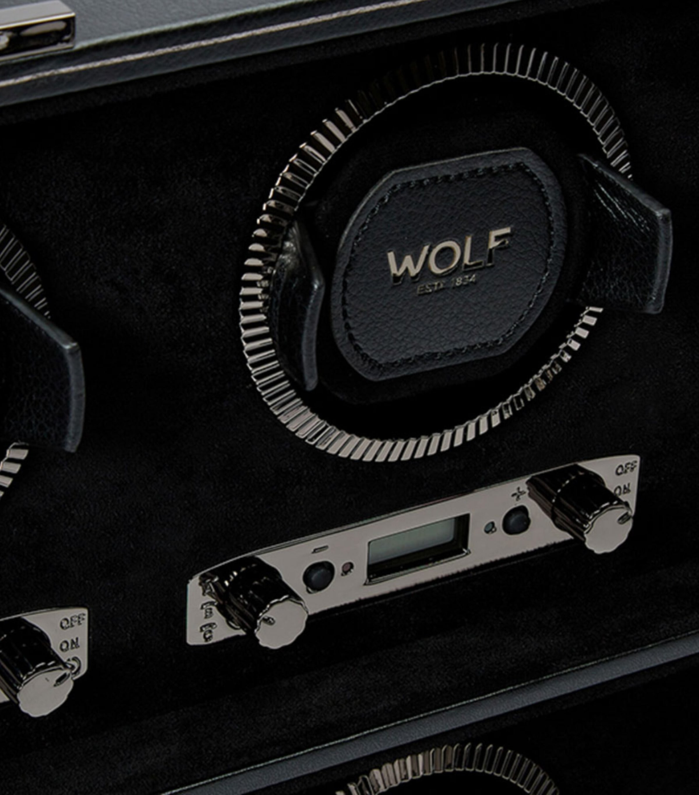WOLF British Racing 8-Piece Watch Winder Black Image 4