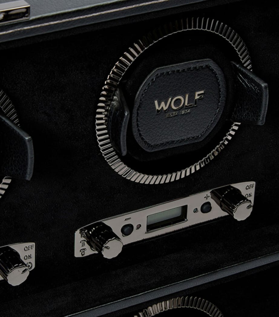 WOLF British Racing 8-Piece Watch Winder Black Image 4