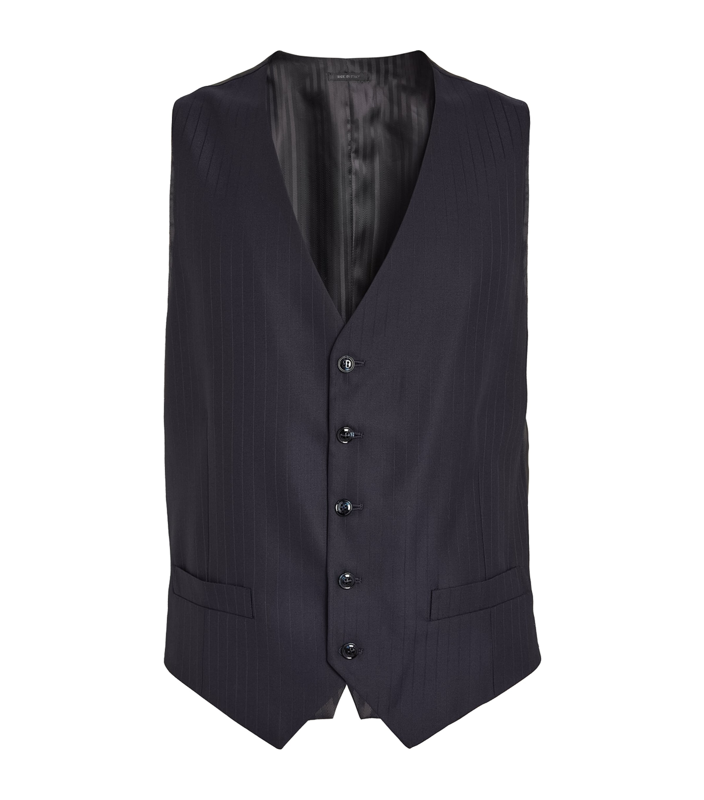 GIORGIO ARMANI WOOL PINSTRIPE WAISTCOAT 