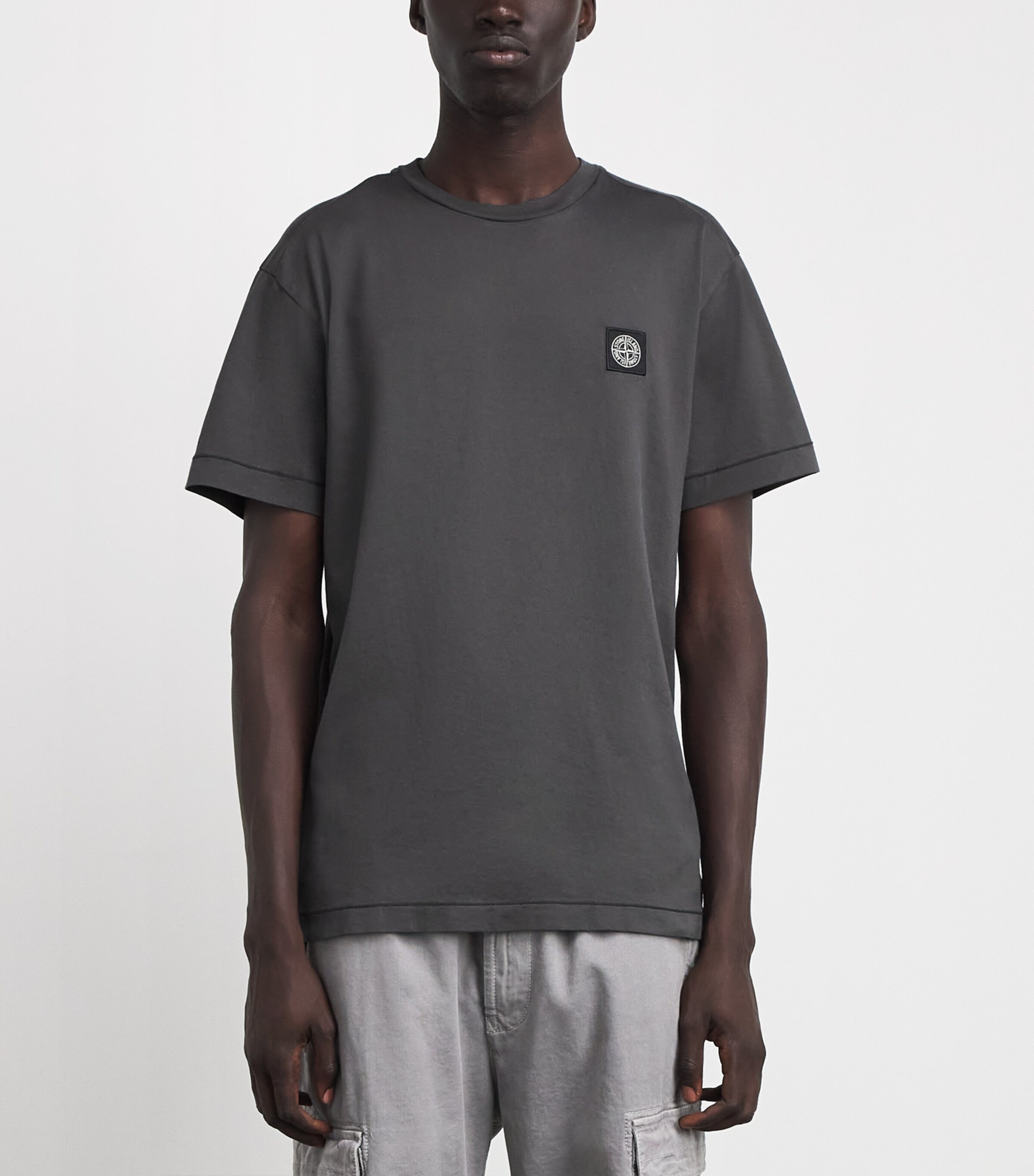 Stone Island Mens Cotton Compass Logo T-Shirt Image 4