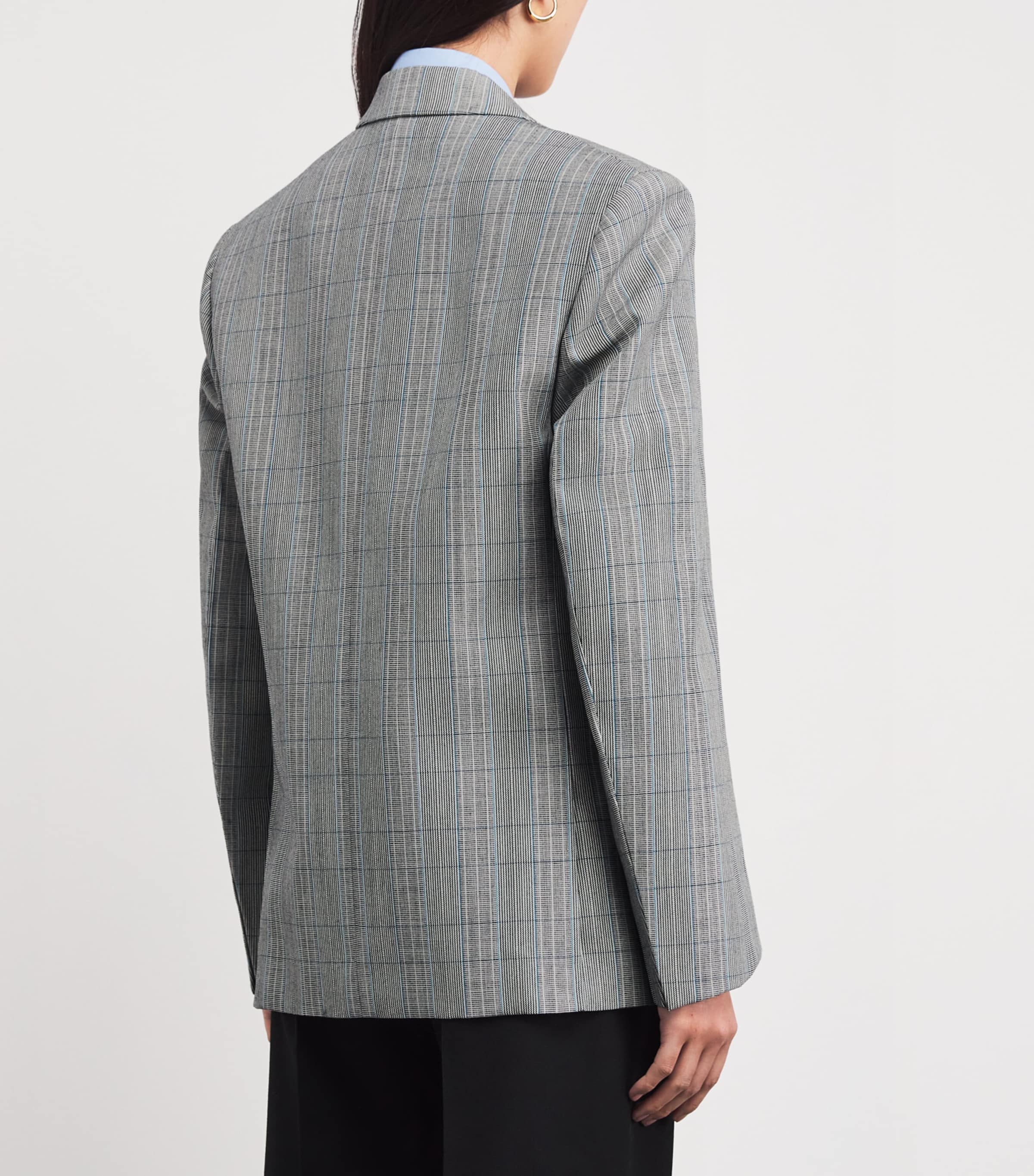 Virgin Wool Check Blazer 9640 BLUE/GREY MULTI Image 4