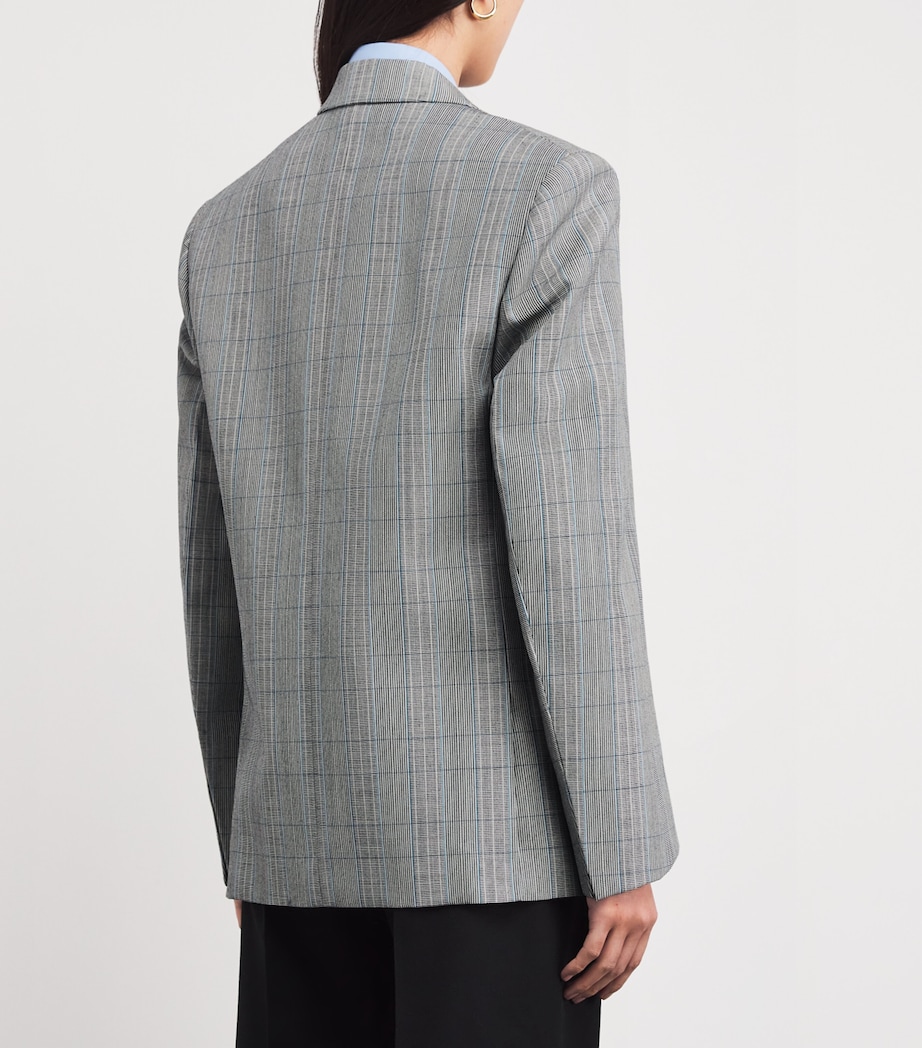 Virgin Wool Check Blazer 9640 BLUE/GREY MULTI Image 4