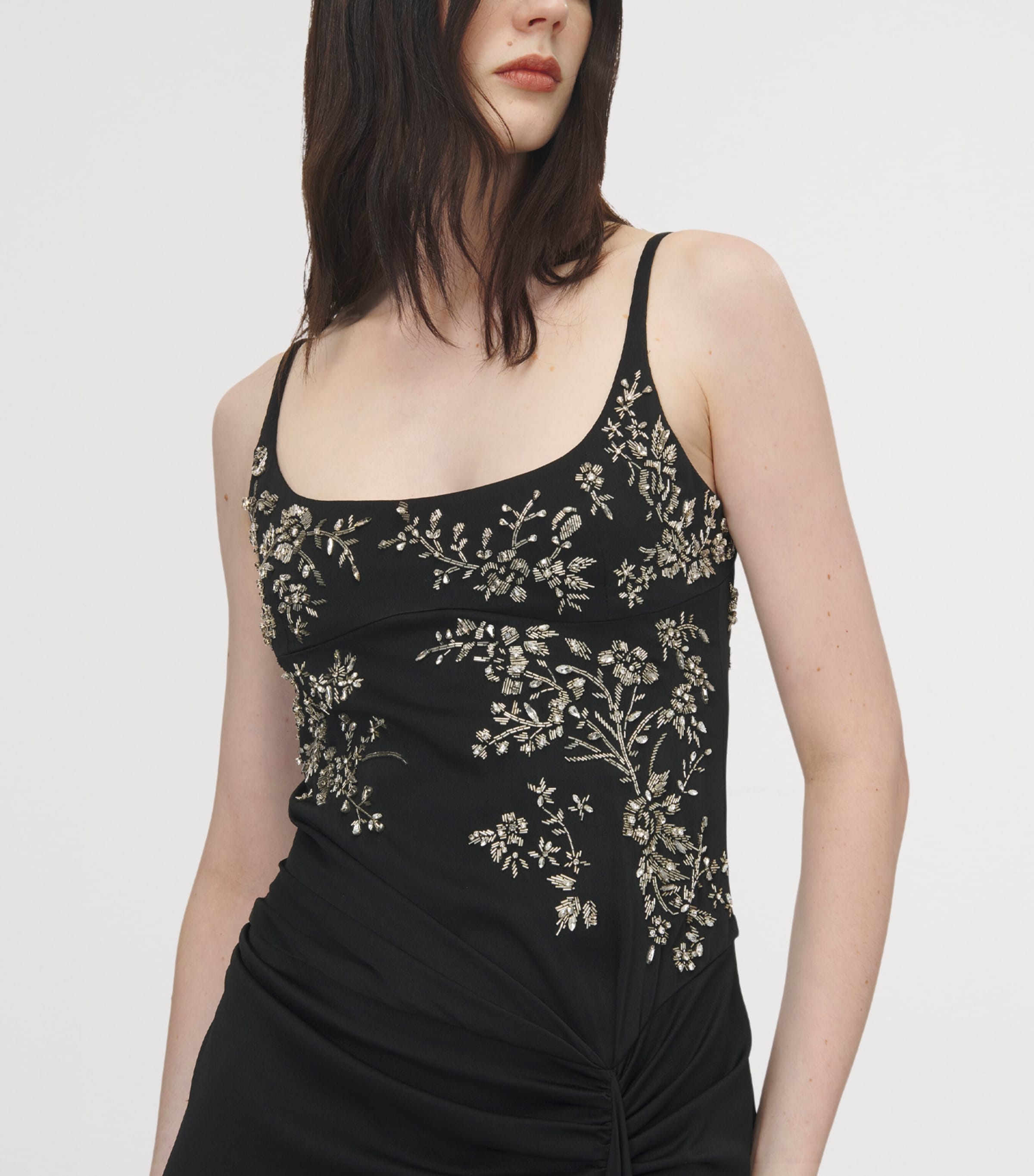 McQueen Womens Crepe Satin Embellished Gown Image 5