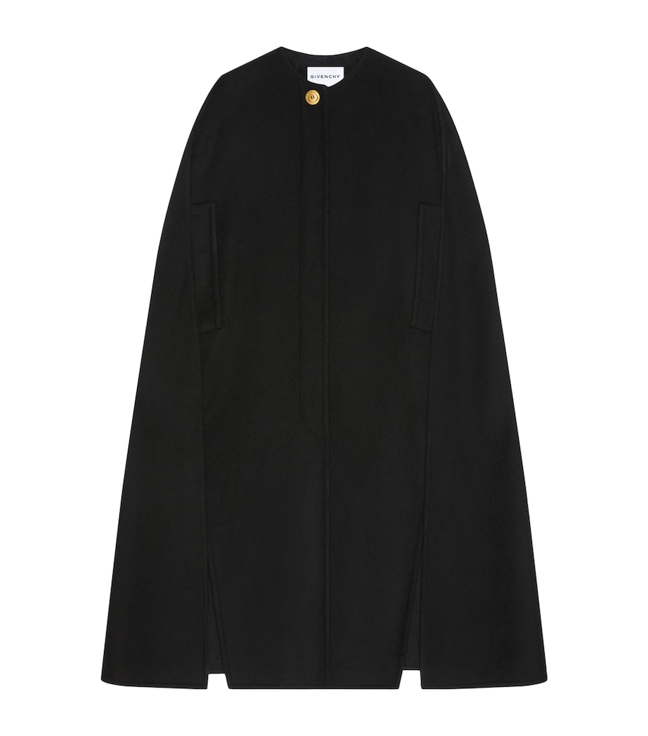 Wool-Cashmere Midi Cape BLACK/GREY Image 1
