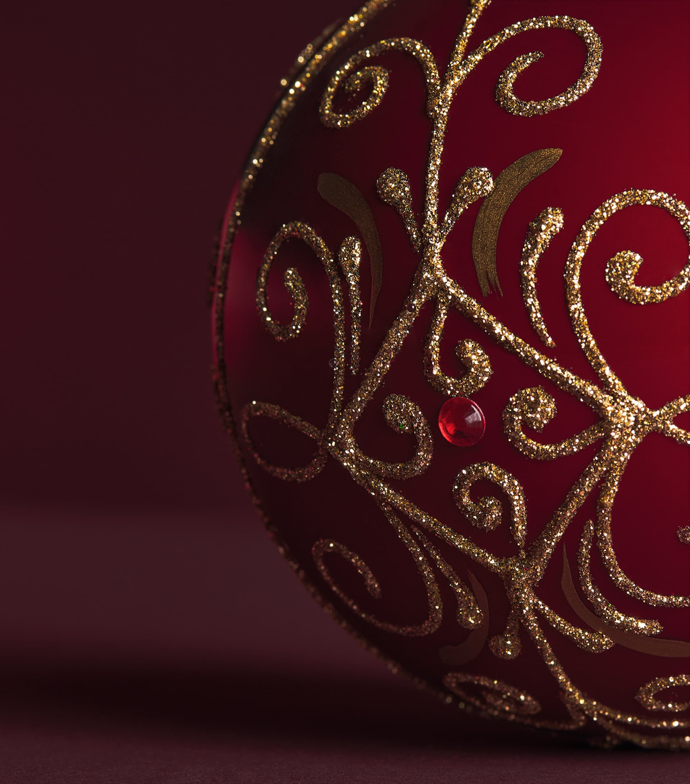 Harrods Swirl-Pattern Bauble Burgundy Image 2
