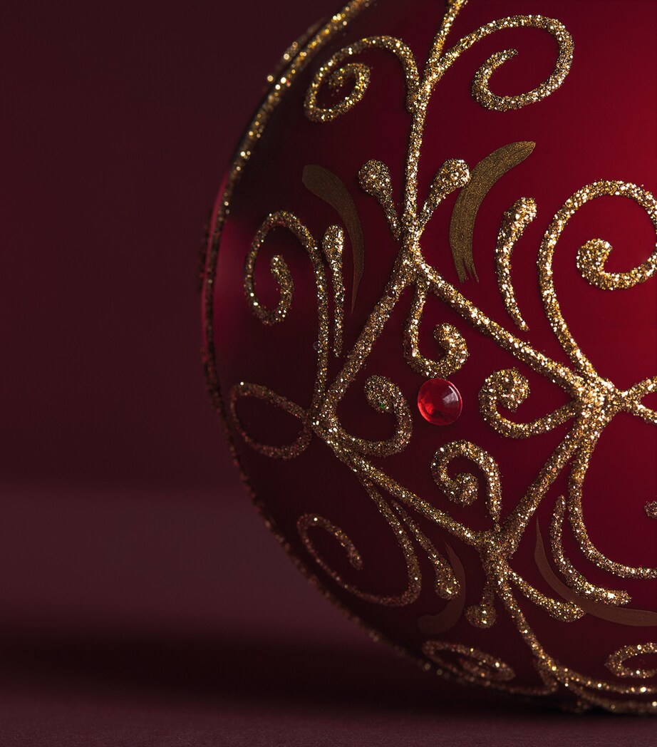 Harrods Swirl-Pattern Bauble Burgundy Image 2