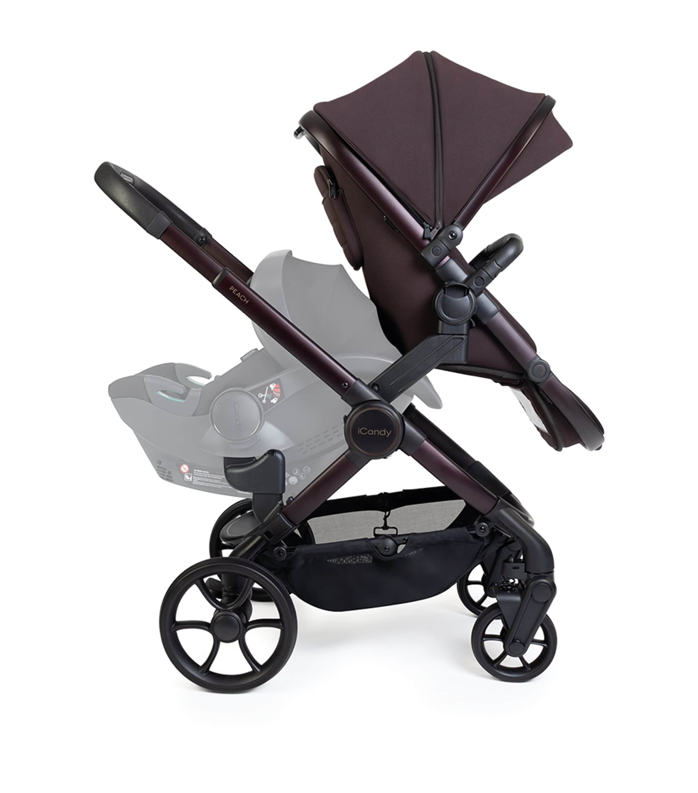 iCandy Peach 8 Double Pushchair and Carrycot Set Coffee Bean Image 3