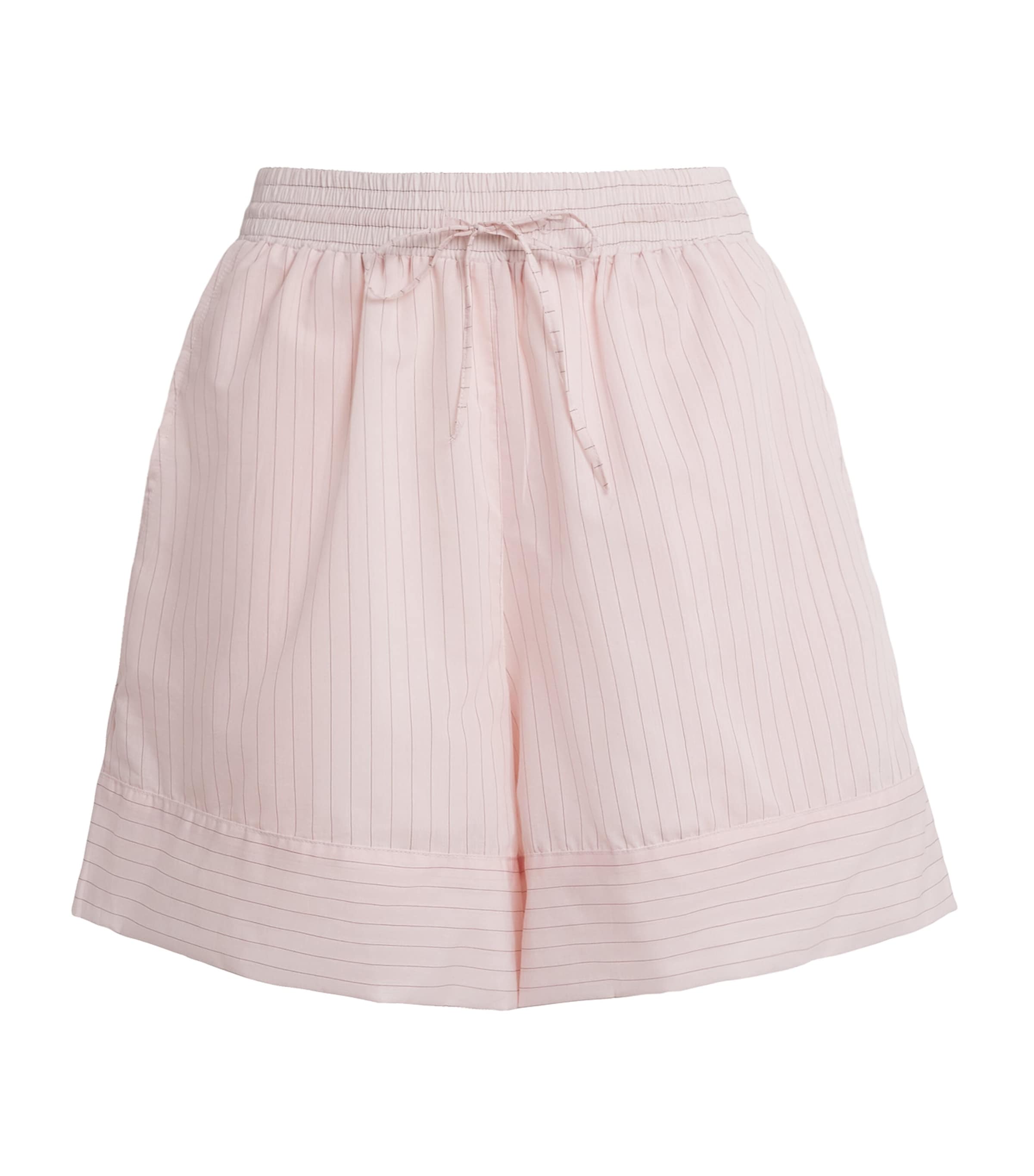 Claudie Pierlot Womens Cotton-Blend Pinstripe Shorts Pale Pink Image 1