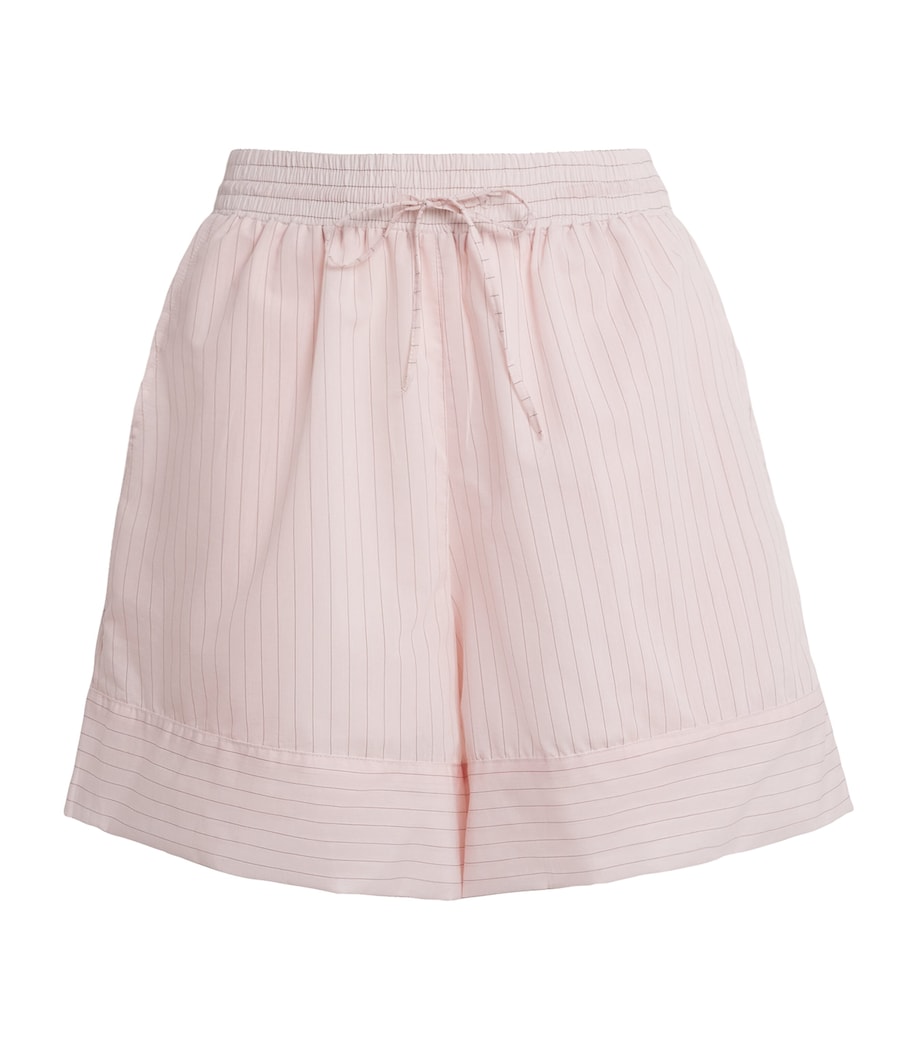 Claudie Pierlot Womens Cotton-Blend Pinstripe Shorts Pale Pink Image 1