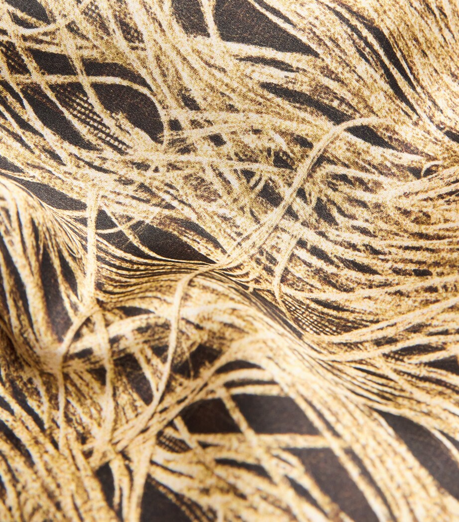 Roksanda Womens Silk Juniper Shirt Feather Scan Gold Image 5