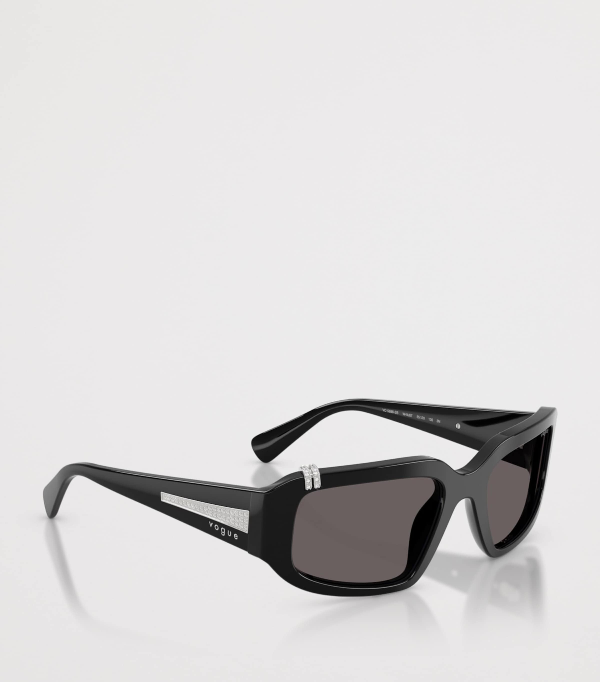 Vogue Black Rhinestone Irregular Sunglasses | Harrods US