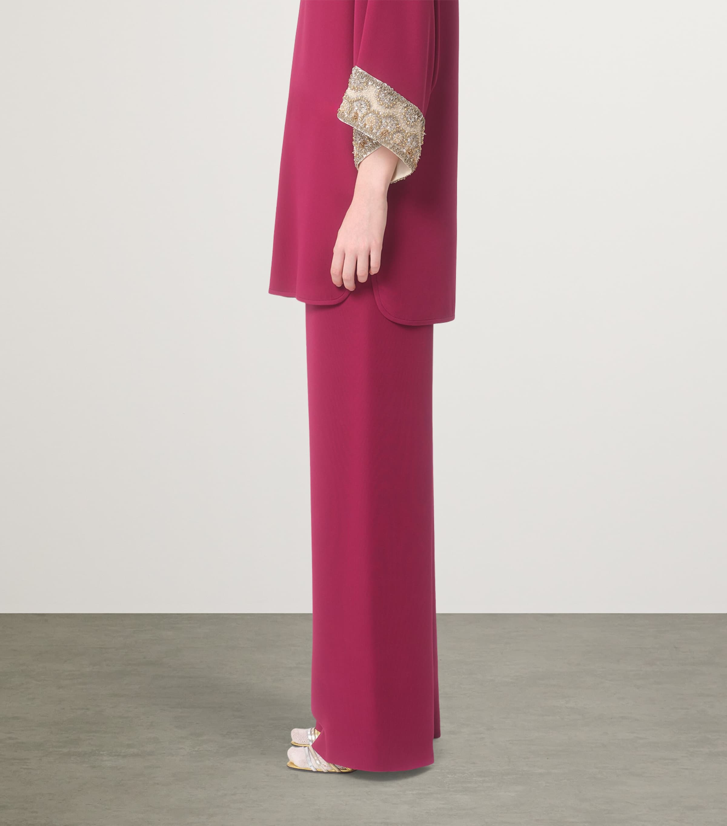 Valentino Womens Silk Wide-Leg Trousers Image 3