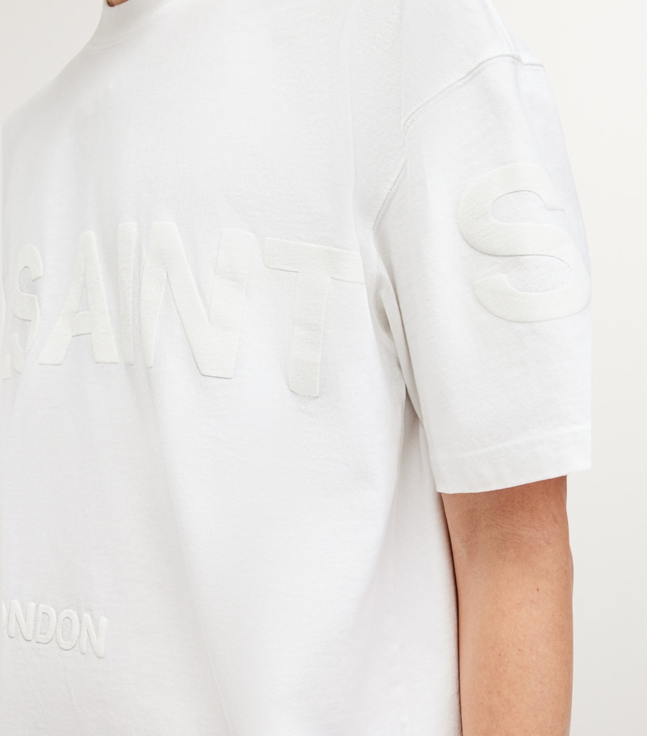 AllSaints Mens Cotton Biggy Logo T-Shirt Optic White Image 7