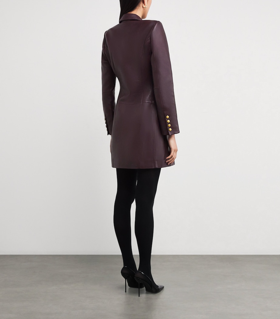 Leather Tora Mini Dress DMLB DARK MALBEC Image 3