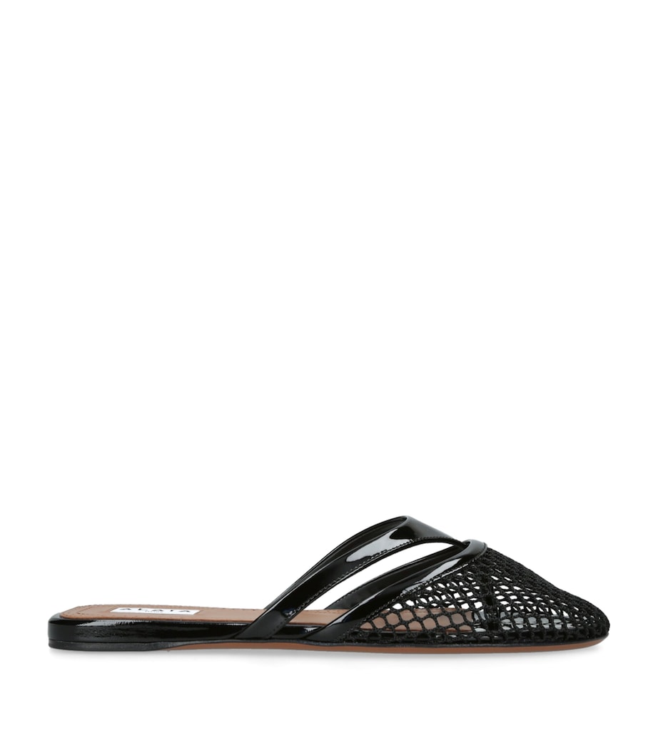 Infradito Fishnet Flat Mules BLACK Image 1