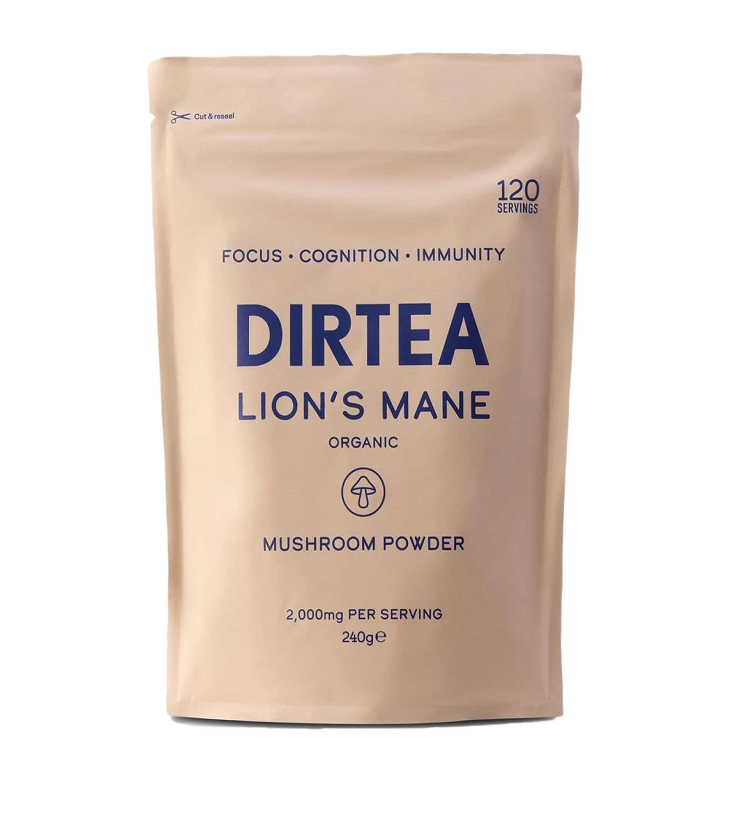 DIRTEA Lion's Mane Focus Powder (240g) | Health & Wellbeing | Natural Remedies | Immune Boosting | 5195
