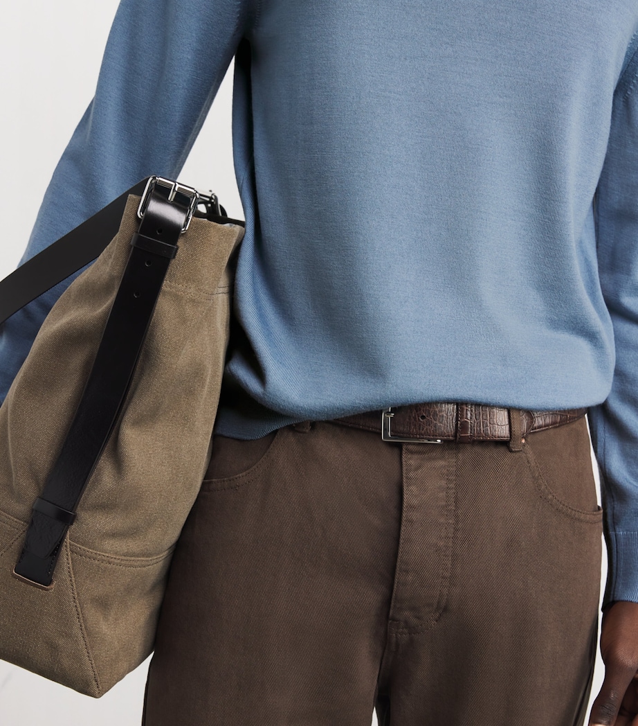 Wool High-Neck Sweater CHAMBRAY. Image 6