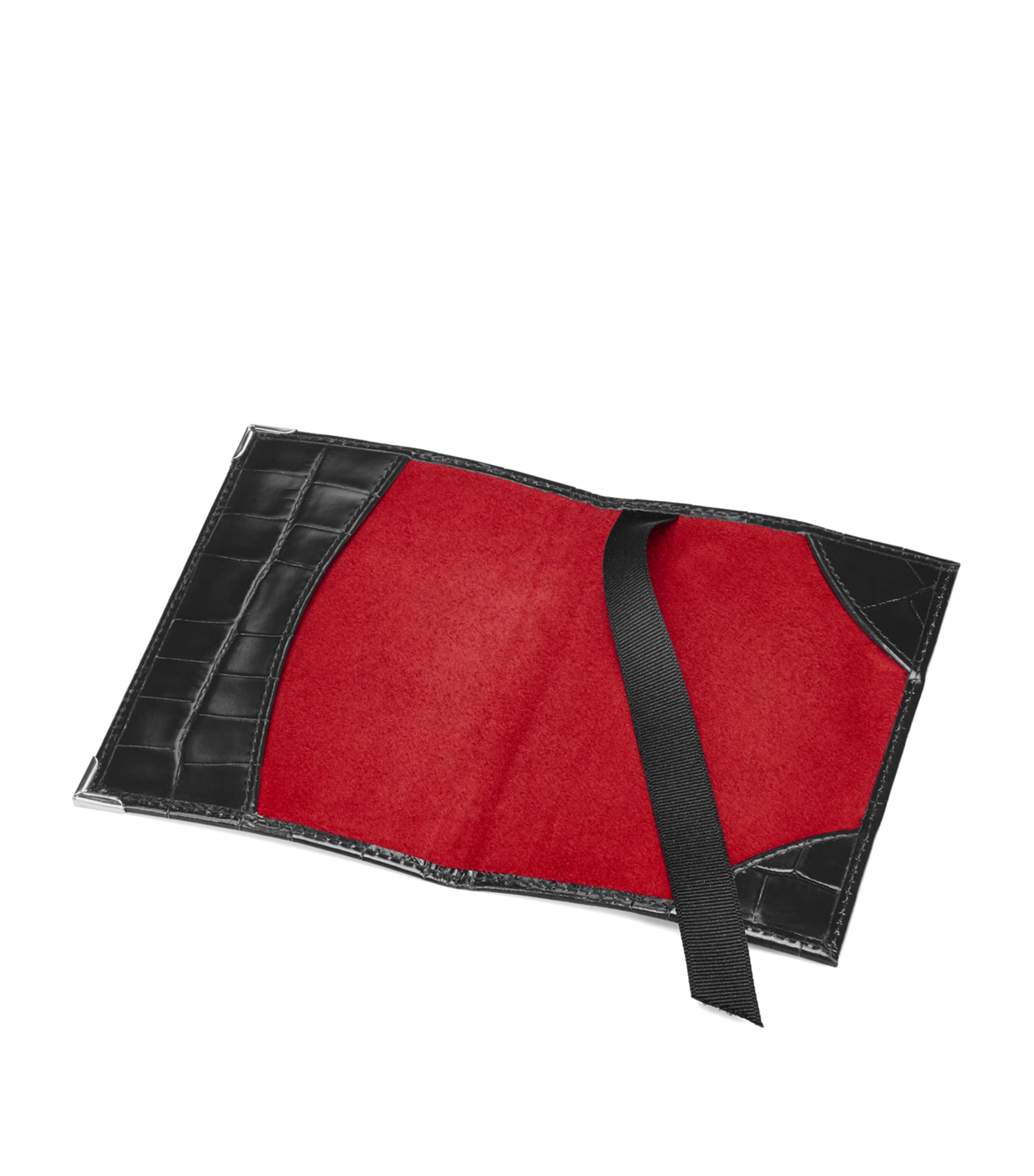 Croc-Embossed Passport Cover BLACK Image 3