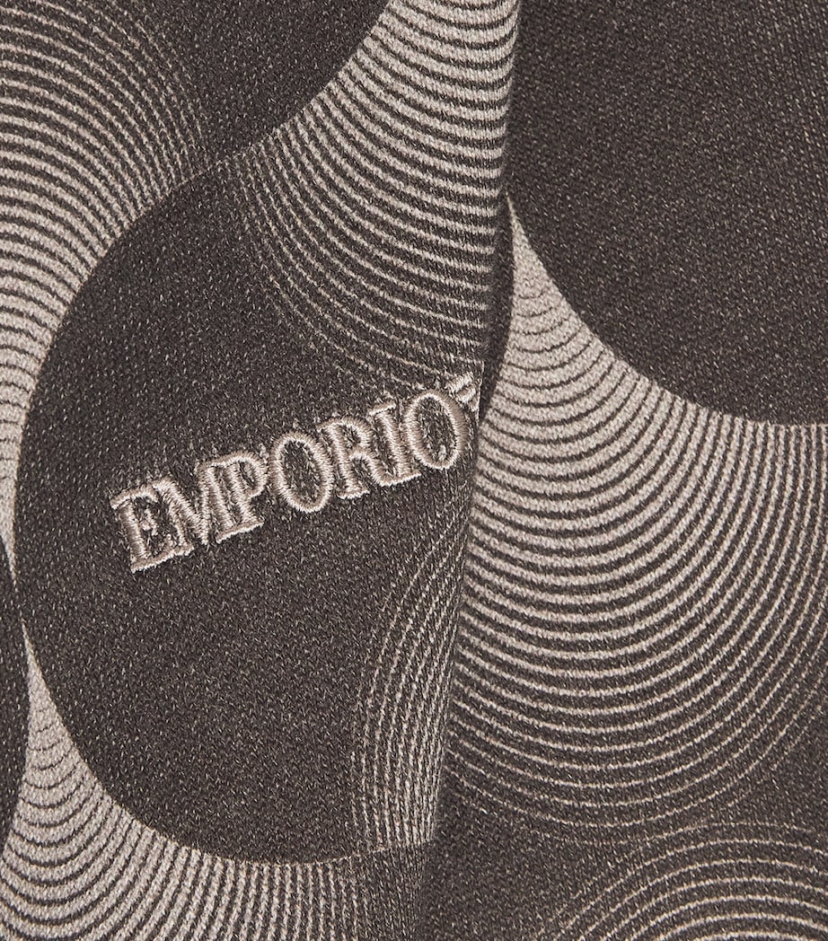 Emporio Armani Mens Cotton Op-Art Print Hoodie Image 6