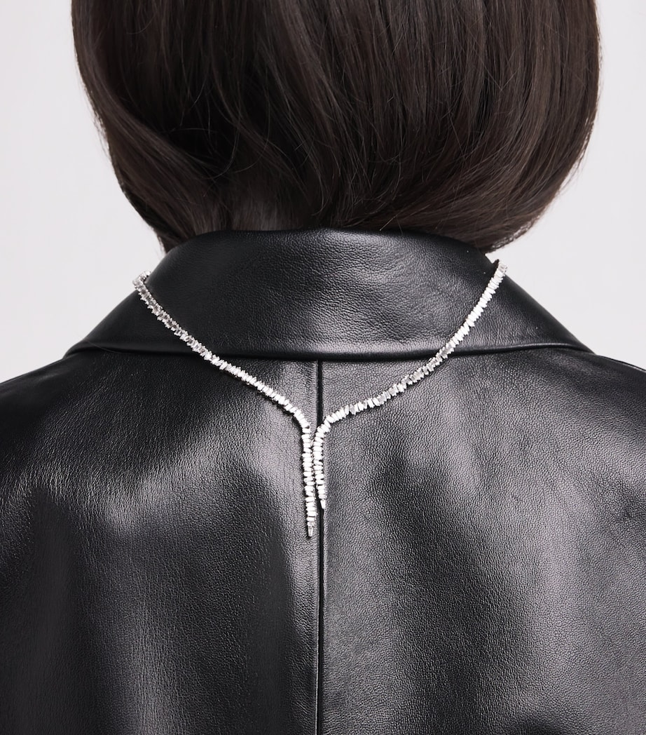 White Gold and Diamond Tennis Necklace 18K WG/WD Image 2