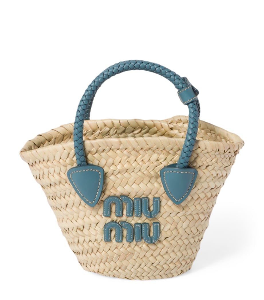 Mini Straw Basket Tote Bag F03JM Image 1