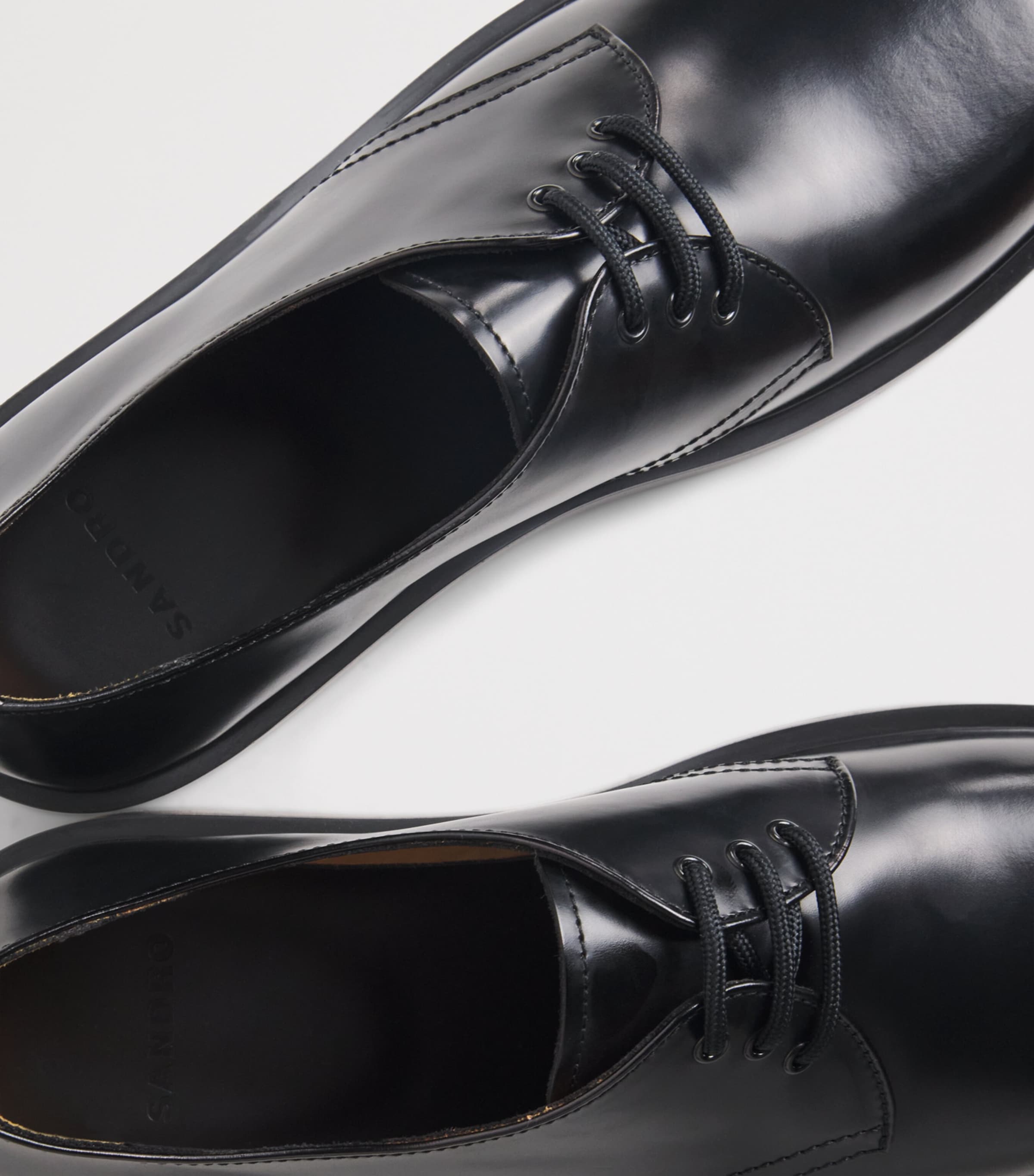 Sandro Paris Leather Derby Shoes Black Image 7