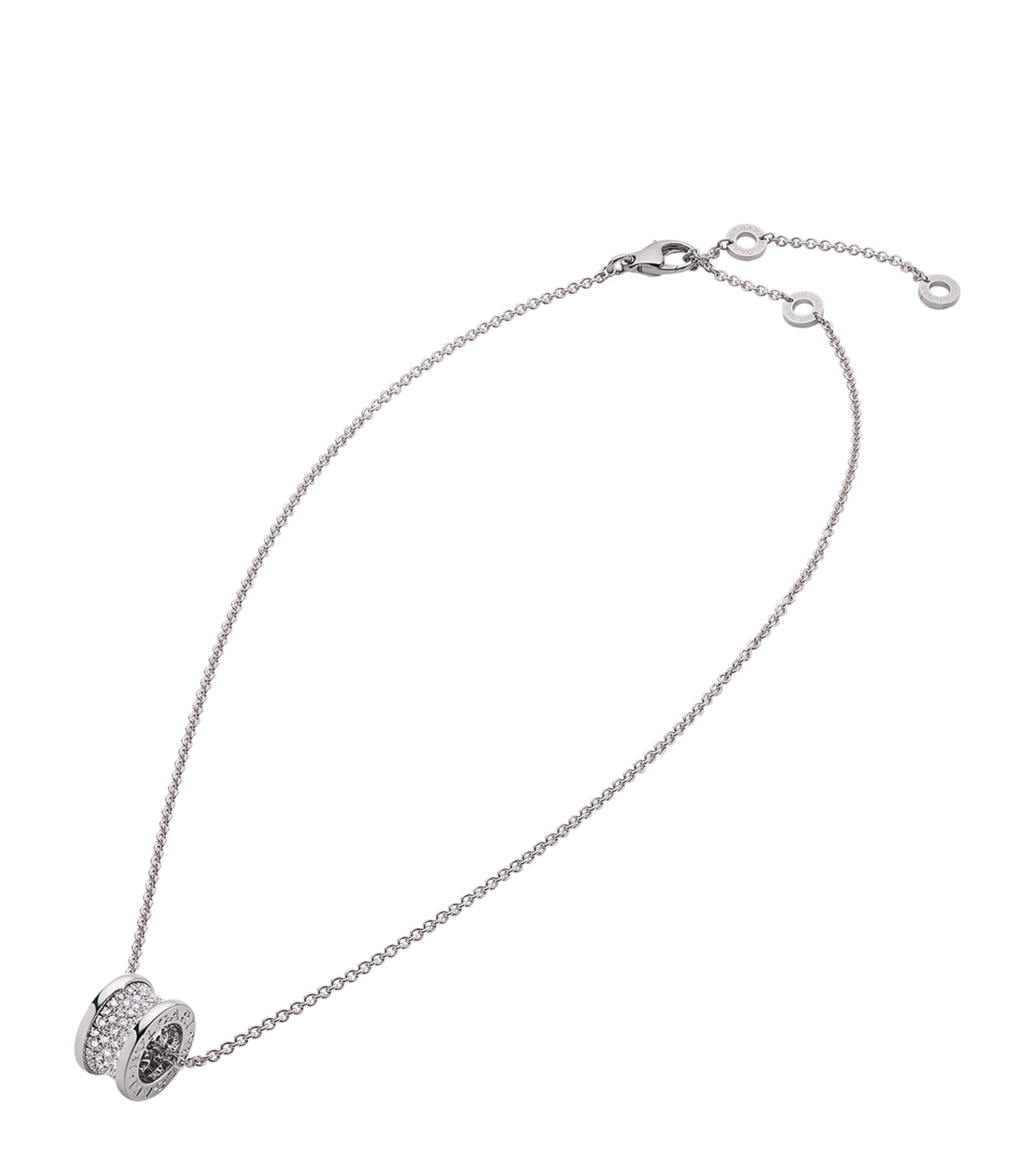 Bvlgari White Gold Pavé Diamond B.zero1 Necklace White Gold Image 1