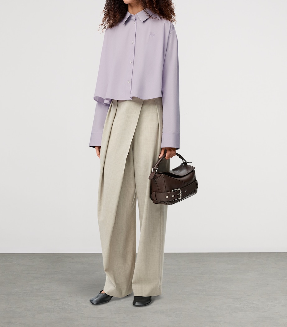 Cotton-Blend Trapeze Shirt LILAC Image 2