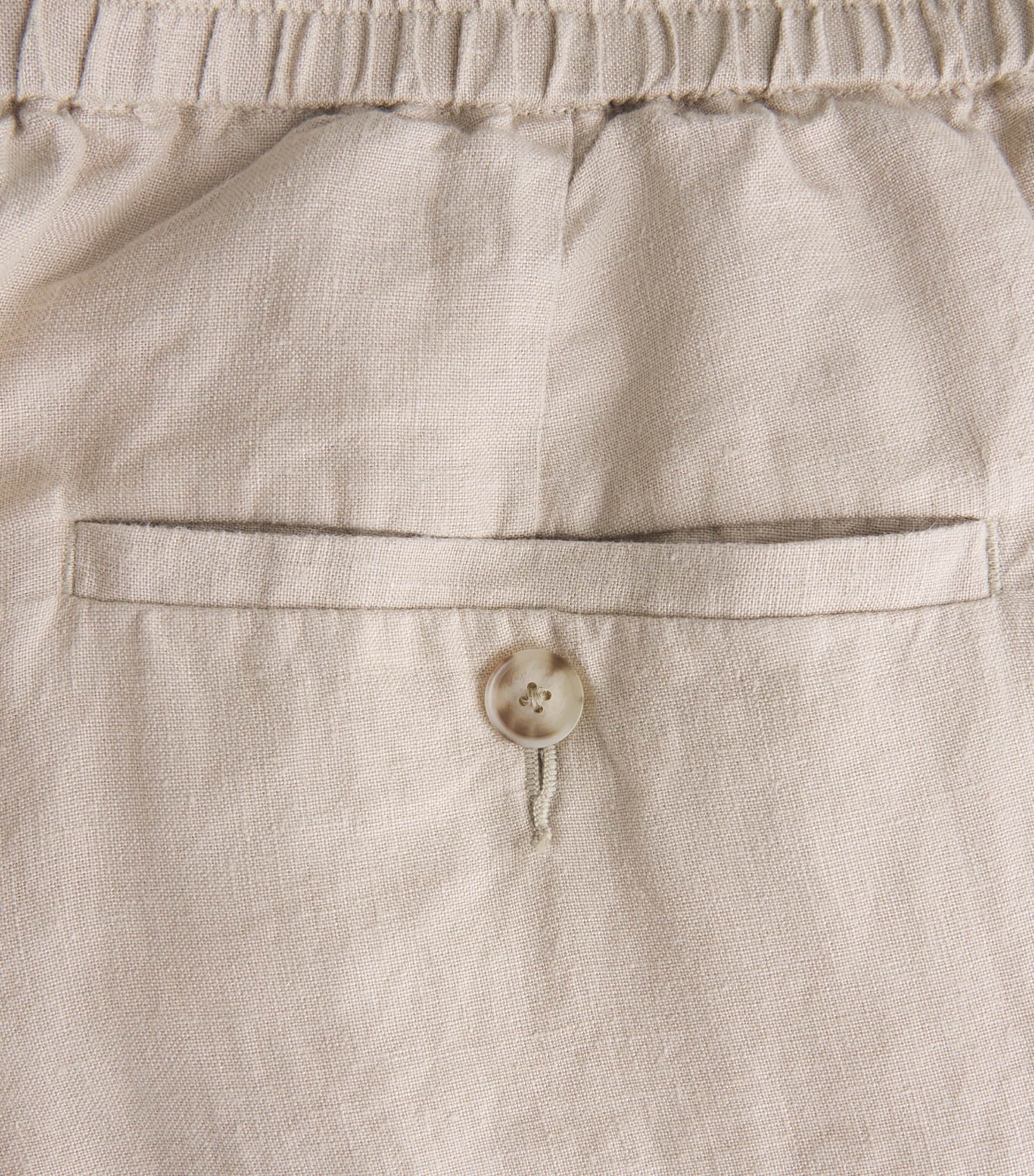 Vince Mens Linen Drawstring Straight Trousers Pumice Rock Image 6