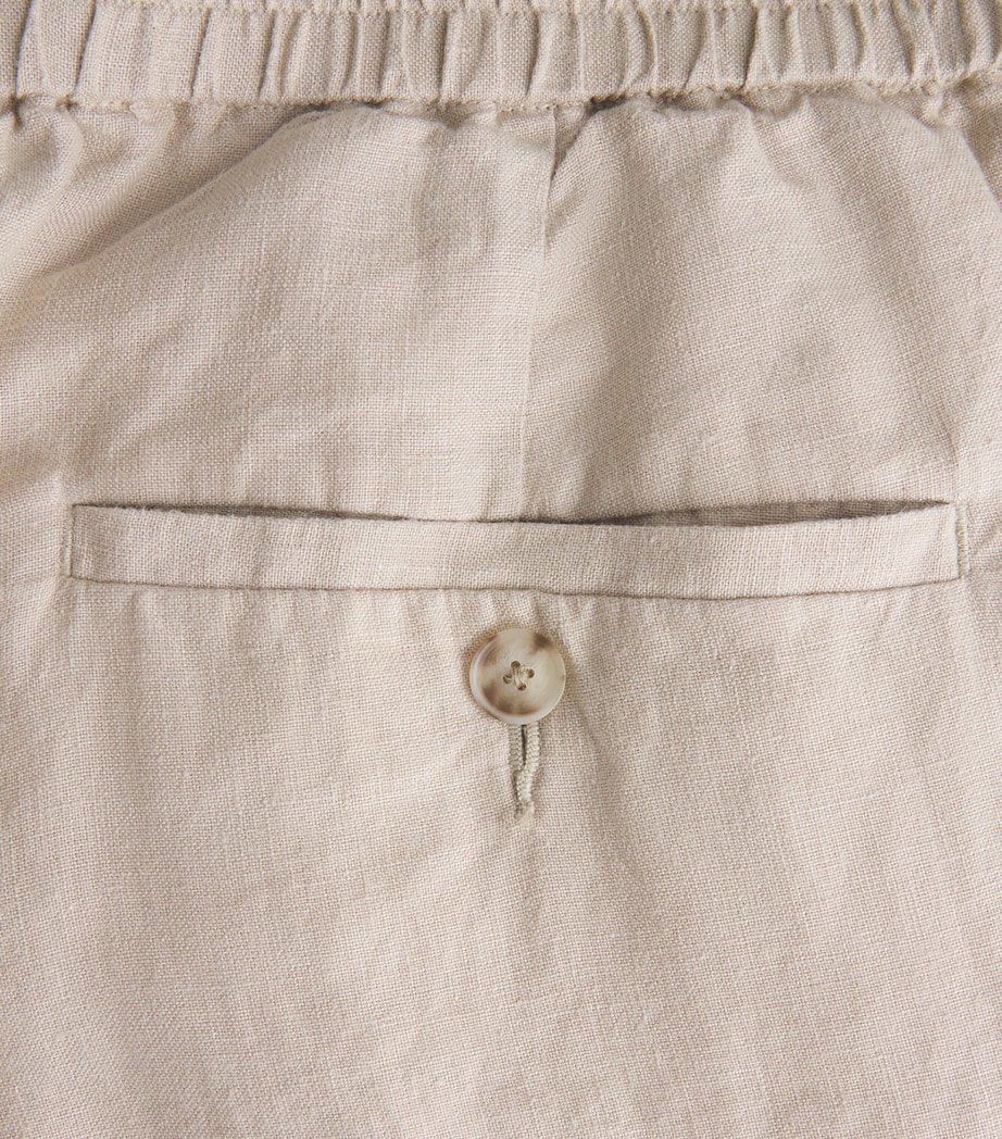 Vince Mens Linen Drawstring Straight Trousers Pumice Rock Image 6