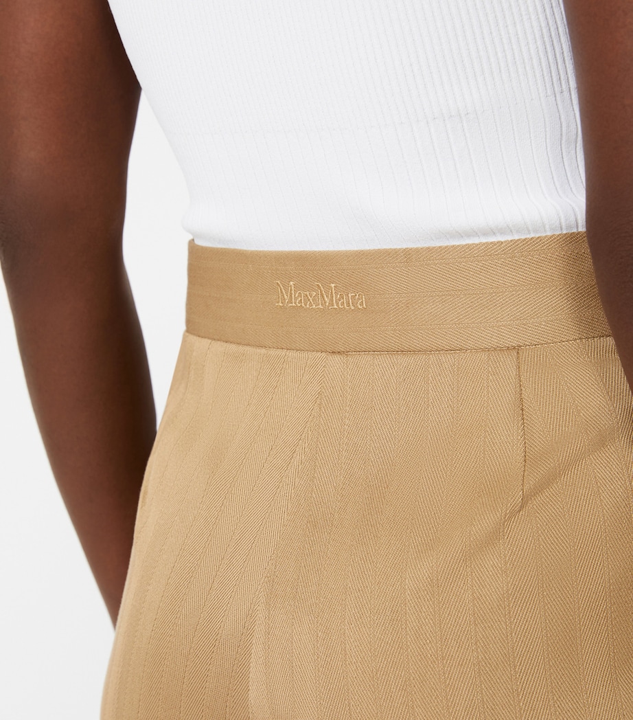 Max Mara Womens Cotton Jersey Stripe Trousers Desert Image 6