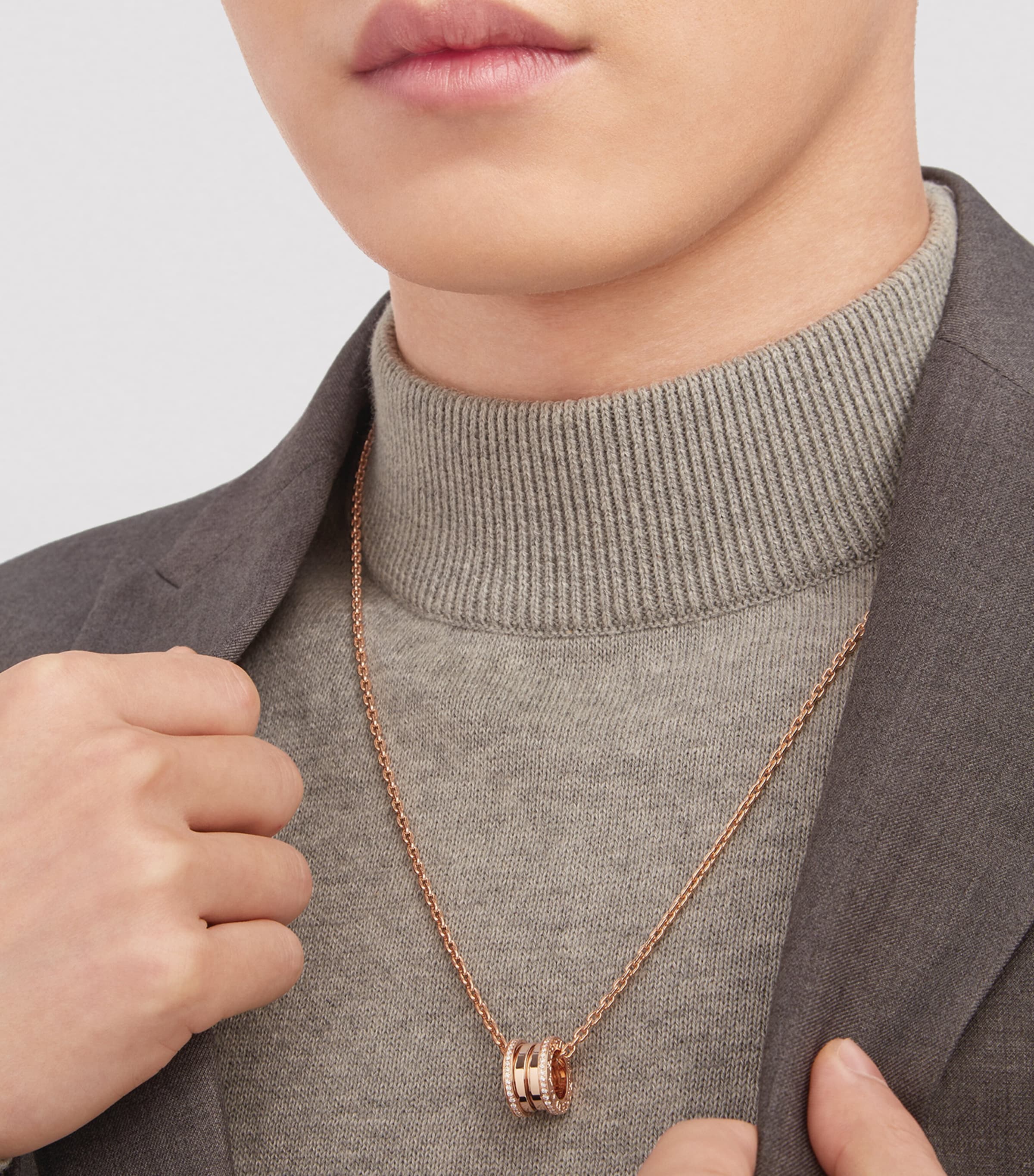 Bvlgari Rose Gold and Diamond B.zero1 Necklace Pink Gold Image 2