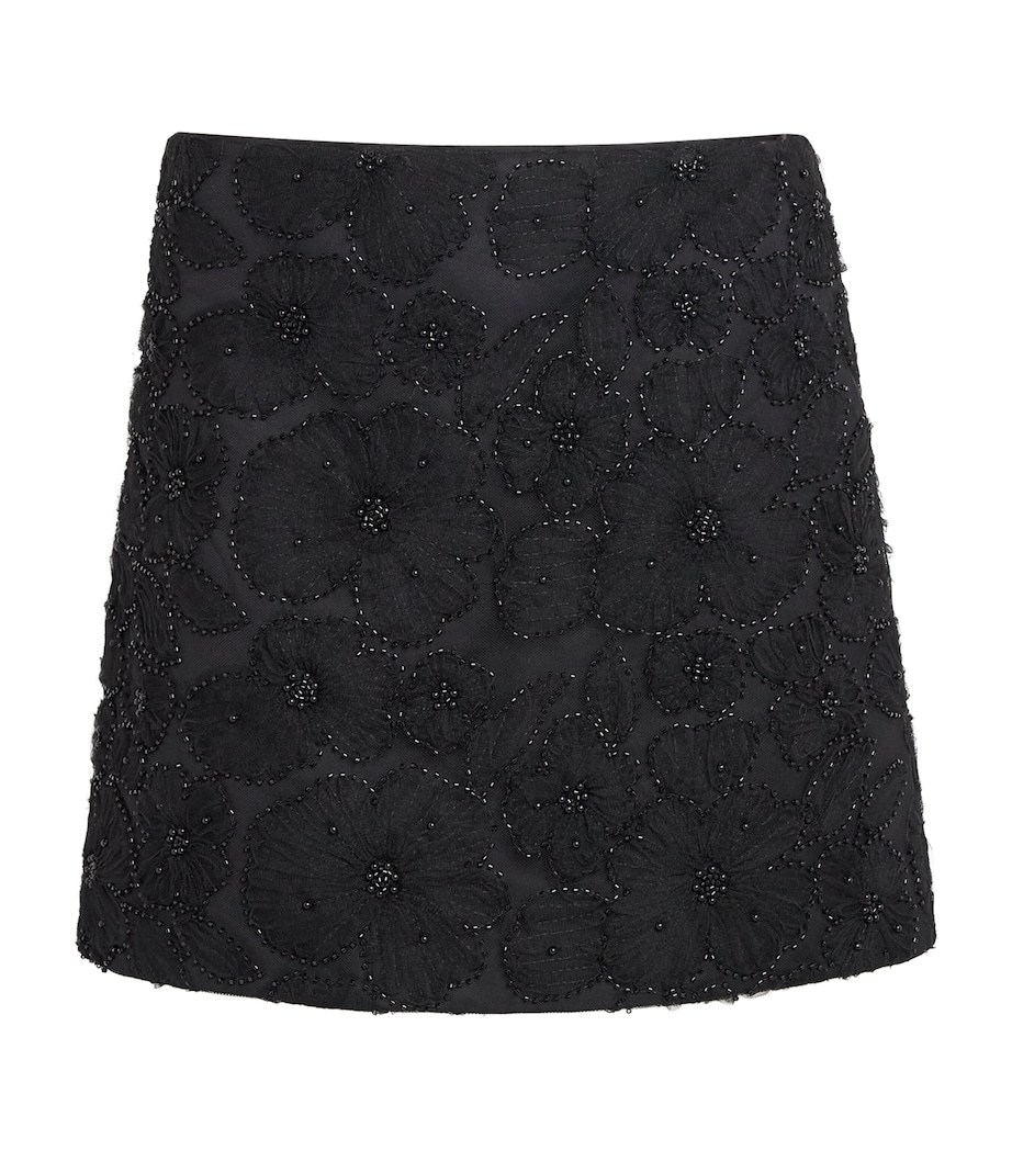 Veronica Beard Womens Embellished Olenna Mini Skirt Black Embell Image 1