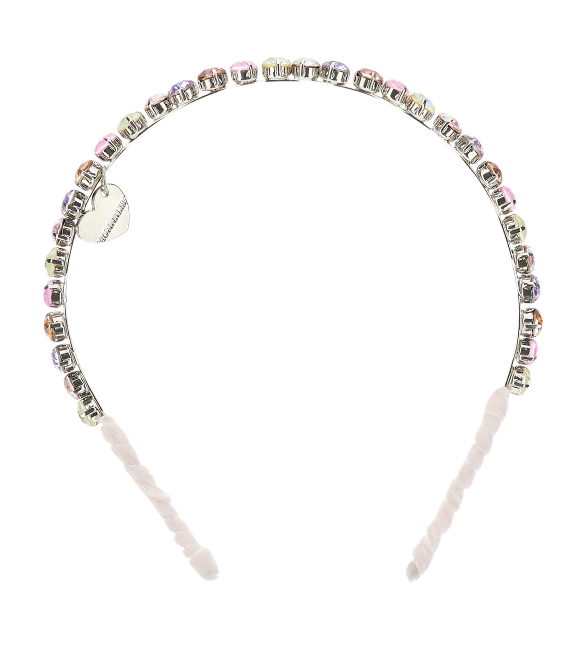 Monnalisa Rhinestone-embellished Headband In White