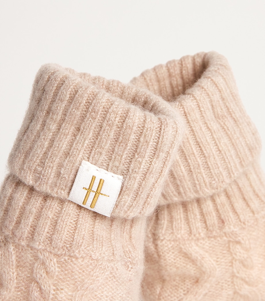 Cashmere Cable-Knit Booties (0-12 Months) BEIGE Image 3
